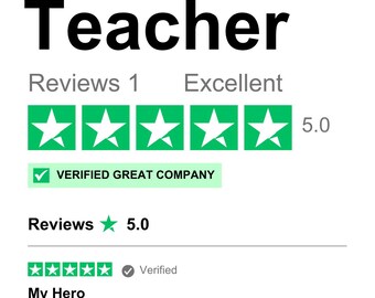 Printable Fun Trust Pilot Review for Teacher | PDF/PNG files for instant download