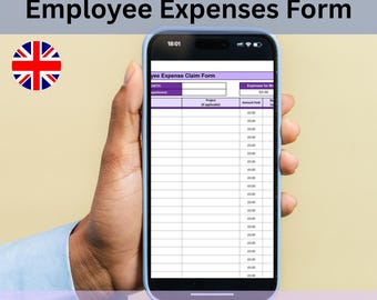 Employee Expense Claim Form (UK) - Excel file instant digital download