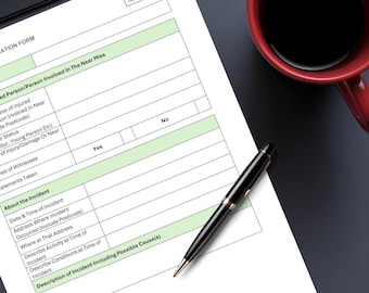 Accident Investigation Form - Word file digital download
