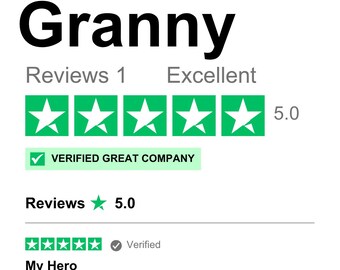 Printable Fun Trust Pilot Review for Granny | PDF/PNG files for instant download