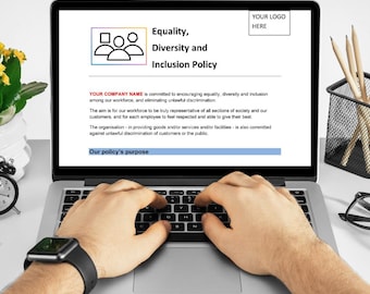 Equality, Diversity & Inclusion Template - WORD file for instant download