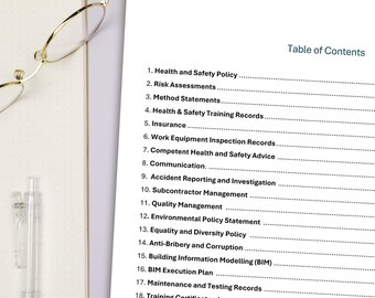 CHAS Accreditation List of Requirements  - PDF files digital download, with examples