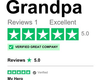 Printable Fun Trust Pilot Review for Grandpa | PDF/PNG files for instant download