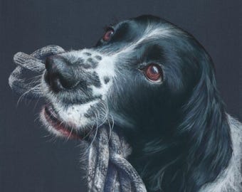 Exclusive original Artwork Print - Spaniel pastel painting - digital download