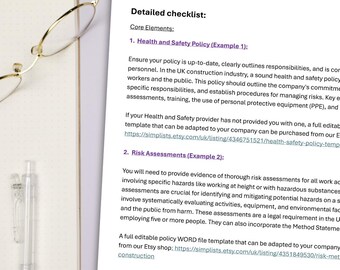 SafeContractor Accreditation List of Requirements  - PDF file digital download