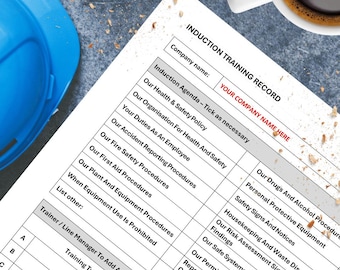 Site Induction Form - Word file instant digital download