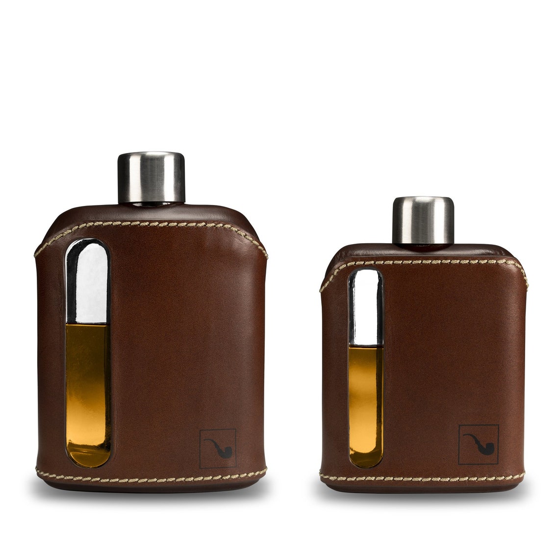 GLASS HIP FLASK With Viewing Window Whisky Hip Flask With Etsy