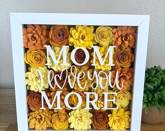 Personalized Paper Flower Shadow Box, Mother's Day Gift