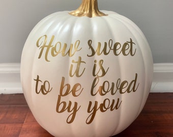 Fall Wedding Pumpkin Decor, Gold Vinyl Dessert Table Sign