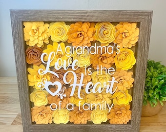 Grandma's Love Paper Flower Shadow Box, Mother's Day Gift