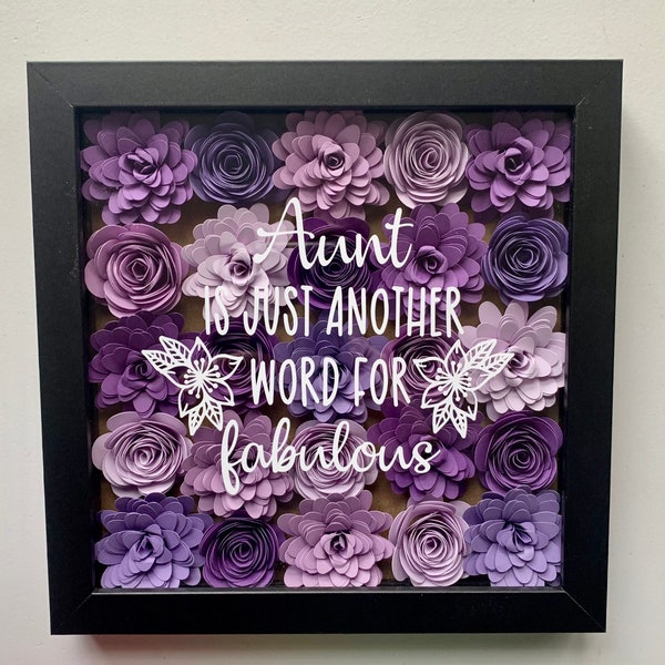 Aunt Mother's Day Gift, Gift for Aunt, Mother's Day Shadow box, Paper Flowers, Like a Sister, Flower Shadowbox, Mama Bear