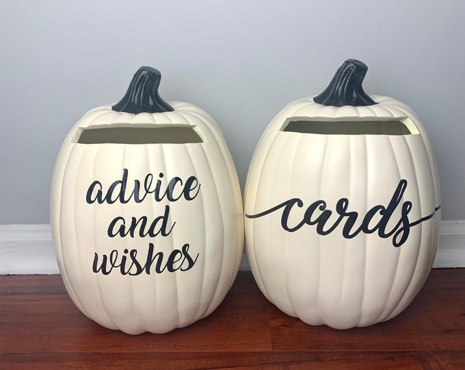 Fall Wedding Pumpkin Set, Pumpkin Wedding Card Box, Fall Pumpkin