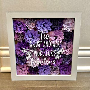 Spanish Mother&#39;s Day Gift, Abuela Shadow box, Gift for Abuela, Mothers Day, Flower Shadowbox, Flower Frame, Madre, Tia Gift, Paper Flower