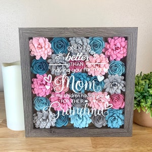 The Only Thing Better than Having You Mothers Day Gift, Mother's Day Shadow box, Grandma Gift, Paper Flowers, Flower Shadowbox, Flower Frame