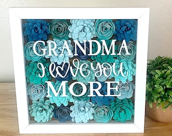 Grandma's Paper Flower Shadow Box, Mother's Day Gift