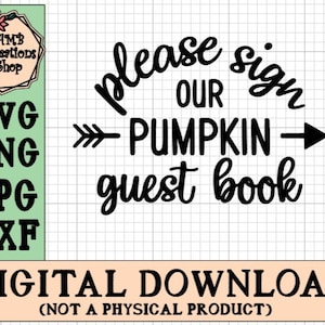 Pumpkin Guest Book SVG, Fall Wedding SVG, Cricut Files, Pumpkin SVGs, Cricut Design Space Files, Free SVGs, Fall Wedding Pumpkins, Download
