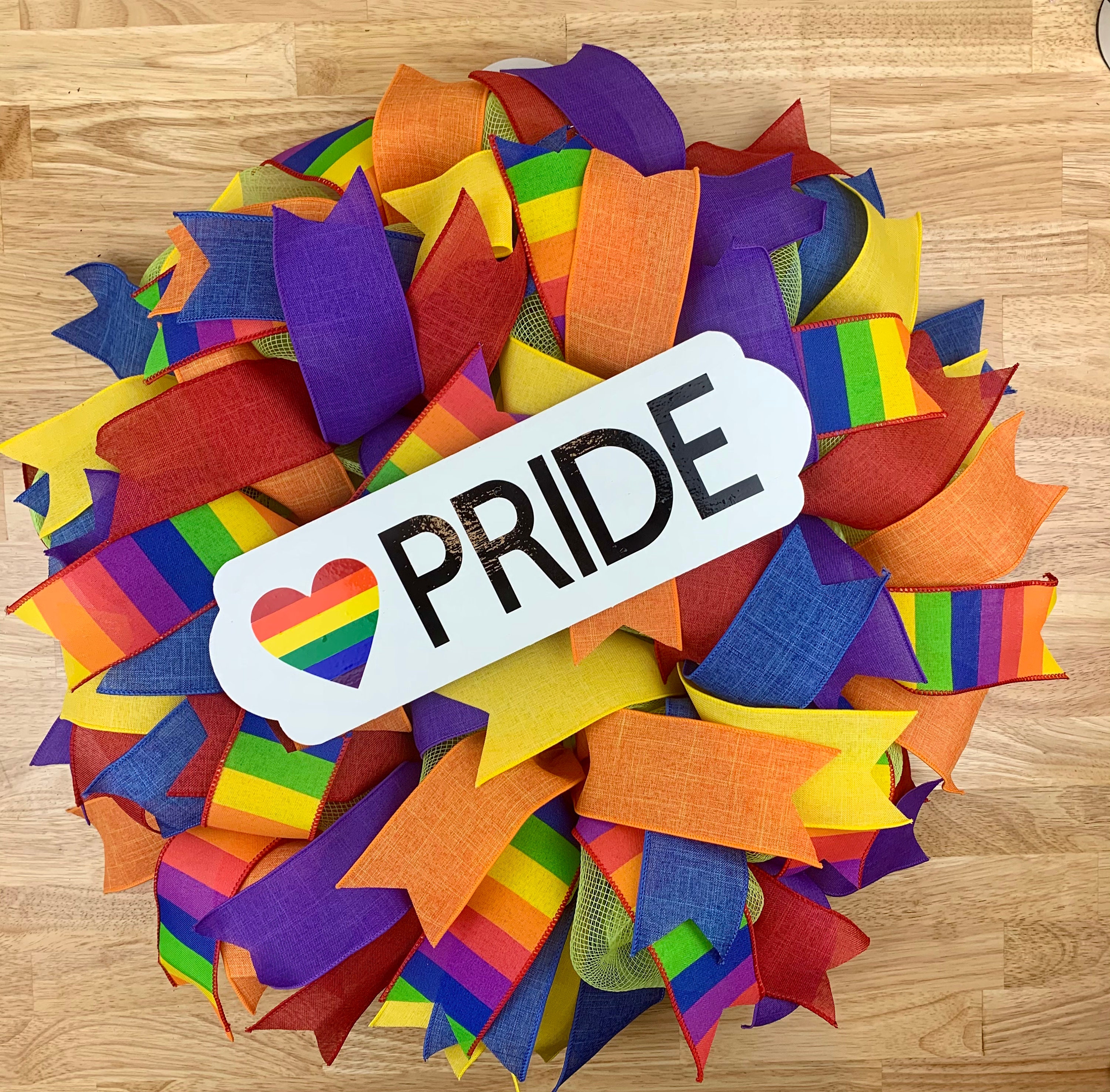 Rainbow Wreath Pride Month Decor LGBTQ Gay Pride Wreath Etsy