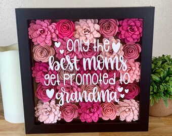Mother's Day Paper Flower Shadow Box, Grandma Gift