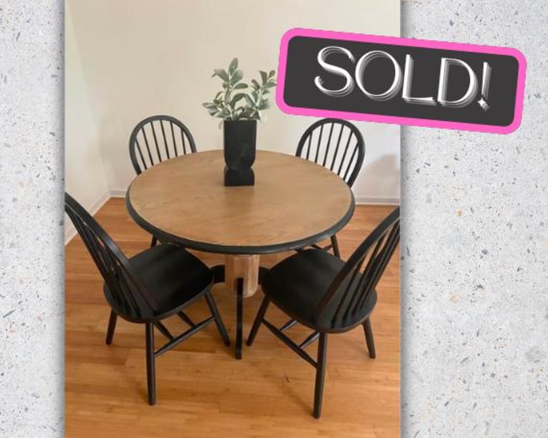 SOLD! | Organic Modern Dining Set | Modern Round Kitchen Table & Chairs | Minimalist Home Decor ...