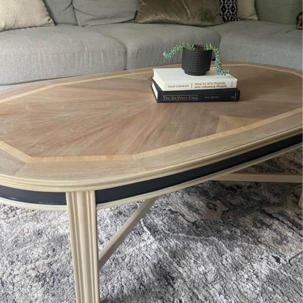 Organic Modern Coffee Table | Lane Altavista Inlaid Mahogany Chippendale Coffee Cocktail Table | MCM Furniture Flip