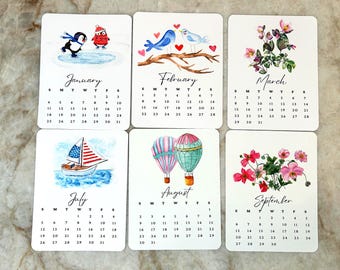 2026 Watercolor Desk Calendar: Hand-Painted Small Calendar