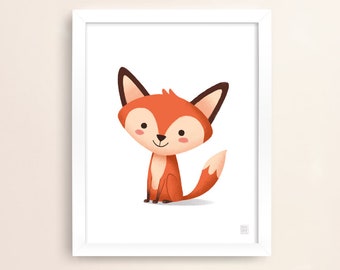 Fox Print - Nursery Print - Art for Kids - Nursery Wall Art - Nursery Decor - Baby Gift - Baby Shower Gift - Fox Wall Art - Animal Print