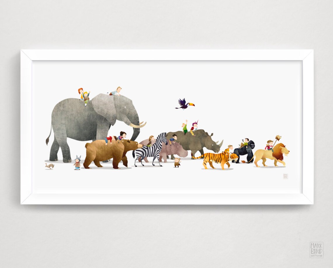 Elephant Print Elephant Art Print Nursery Wall Art Nursery Decor