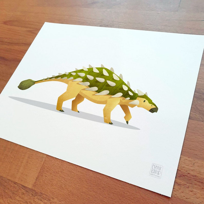 Ankylosaurus Dinosaur Nursery Wall Art Boys Bedroom Prints | Etsy