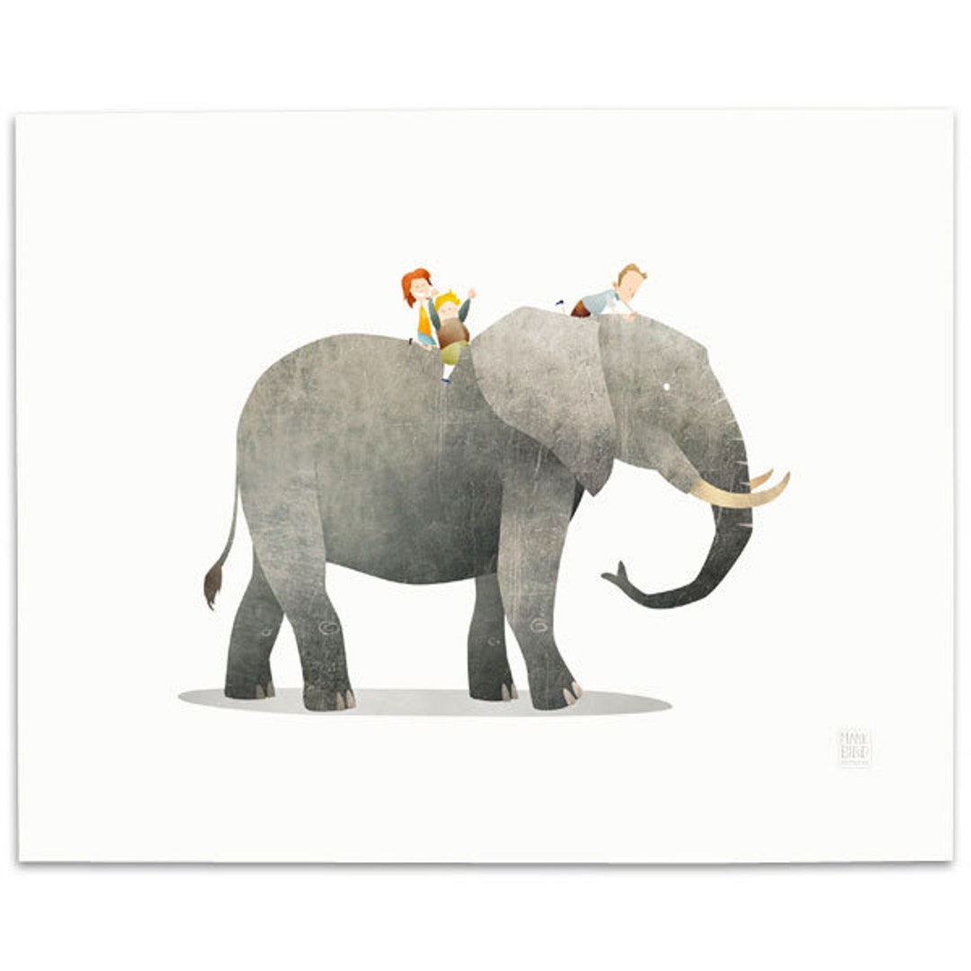 Elephant Print Elephant Art Print Nursery Wall Art Nursery Decor