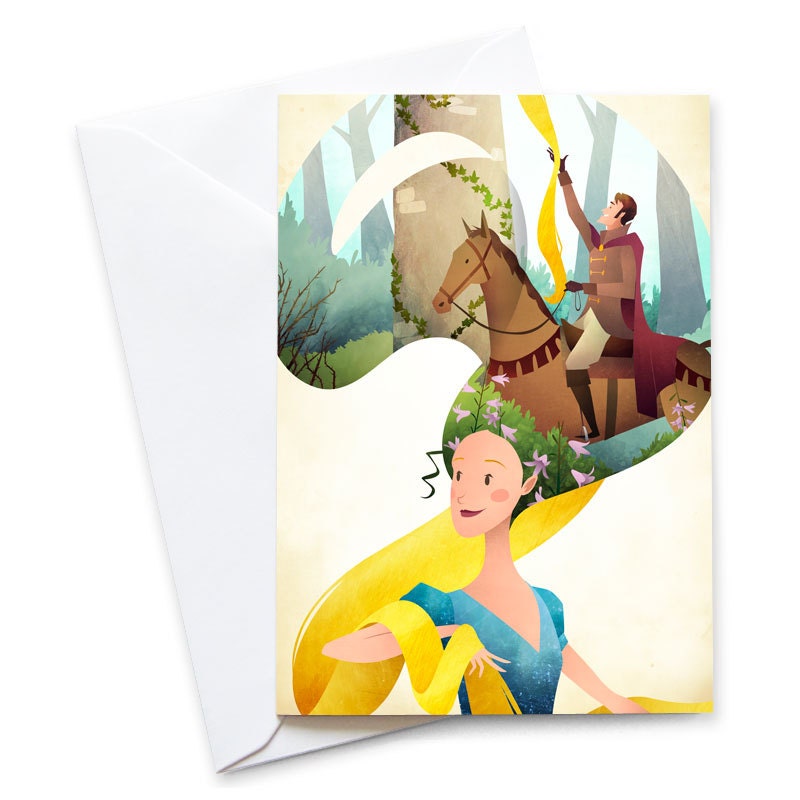 Rapunzel Card Birthday Card Girls Birthday Card Princess - Etsy UK