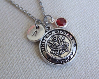 US Army Necklace, US Army Mom Jewelry, Army Charm Necklace, US Army Military Mom Women Veteran Gift