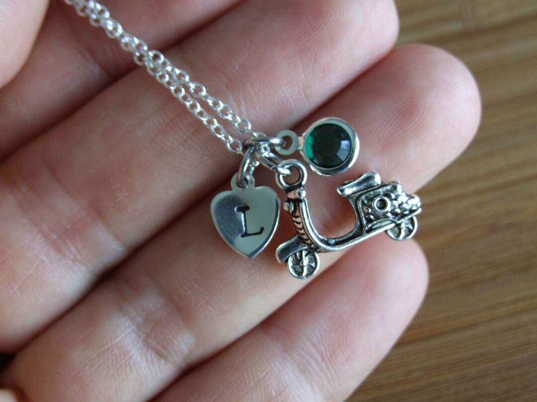 Scooter Necklace Sterling Silver Necklace Scooter Lovers Etsy