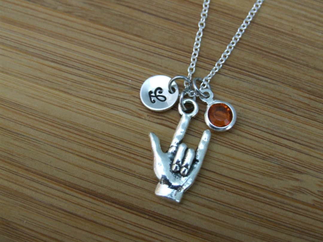 I love you sign language necklace Clearance