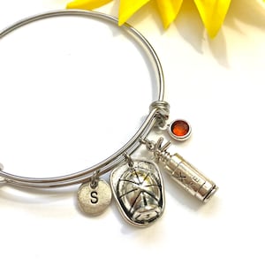 Fire Fighter Bangle Bracelet- Fire Fighter’s Wife Gift, Professions Gift, Mother’s Gift