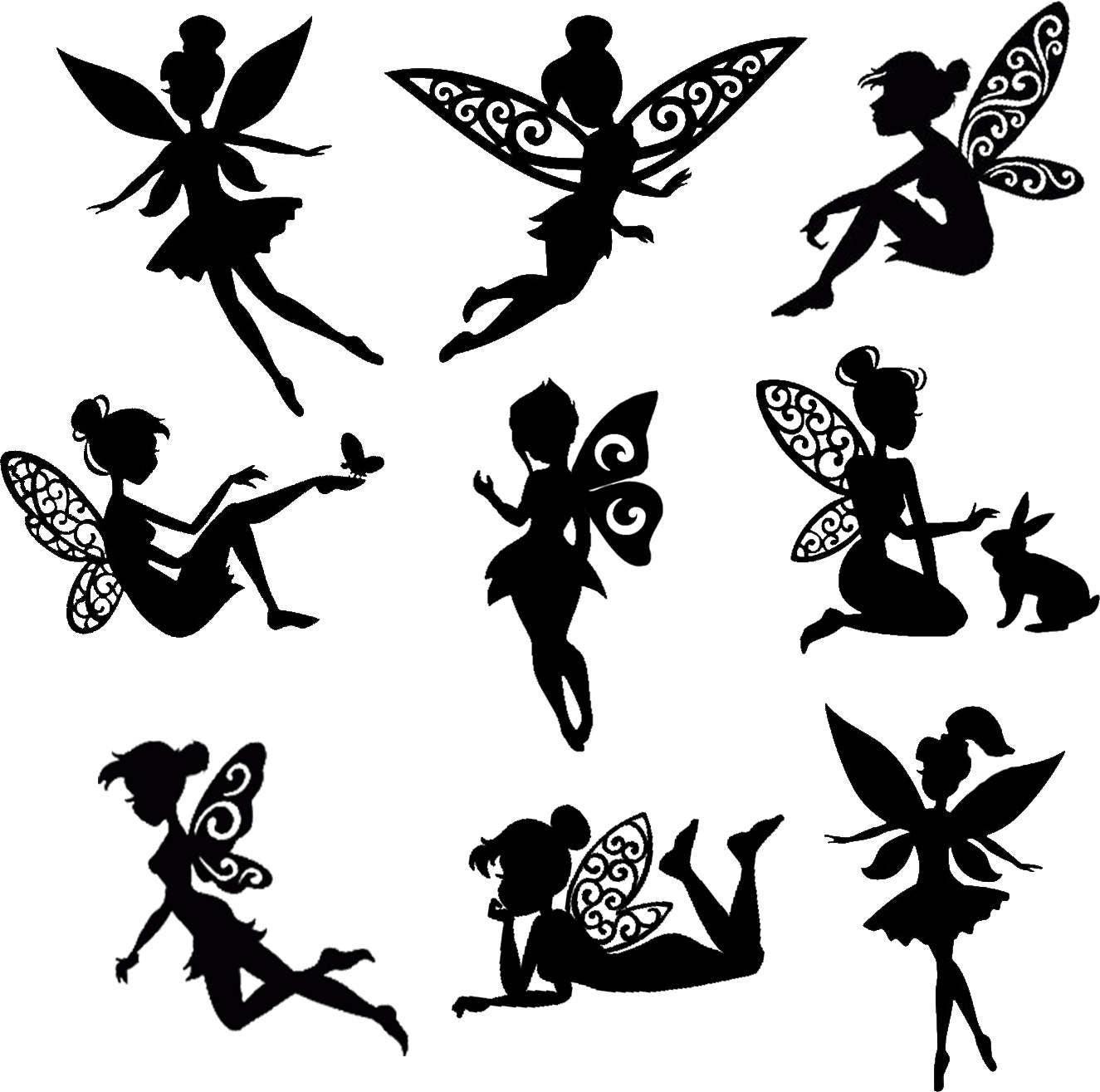 Download Fairy Die Cut Out Silhouette Assorted Fairy Cutout x 10 ...