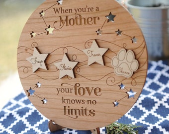 Mother's Day Wood Frame - Fully Customized with Family Names & Saying of Choice