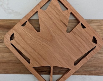 Handmade Maple Leaf Plant Coasters - Set of 4