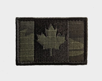 Black Multicam Canada Flag Patch - Hook & Loop Morale