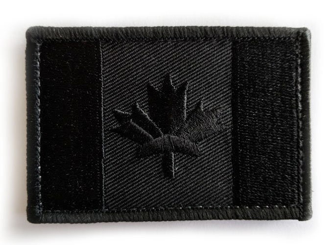 Canada Flag Embroidered Patch (Black, Red, Multicam) - Hook & Loop Backing  2x3 MADE IN CANADA