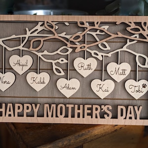 Family Tree Wood Frame Fully Customized, Mother's Day, Father's Day, Grandma Gift, Mom Gift, Adoption Gift image 4