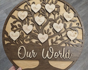 Stammbaum rund - vollständig angepasst, Muttertag, Vatertag, Oma Geschenk, Mutter Geschenk, Adoptionsgeschenk