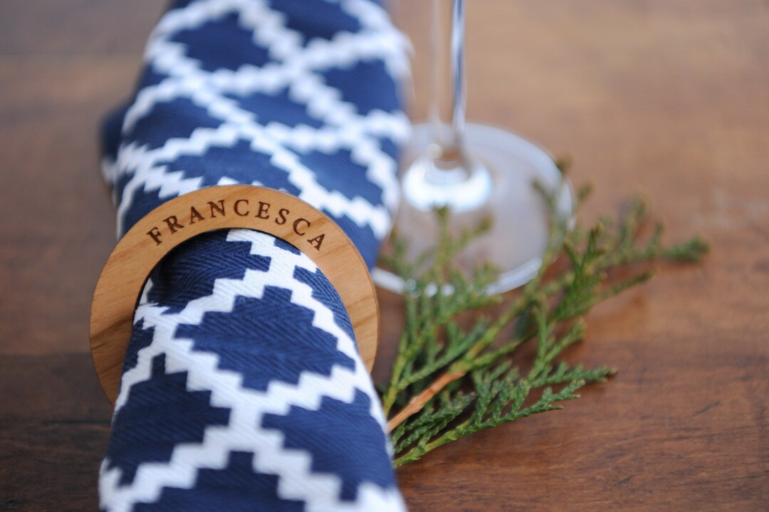 Custom Engraved Napkin Ring Sets Wood Wedding Place Settings Etsy