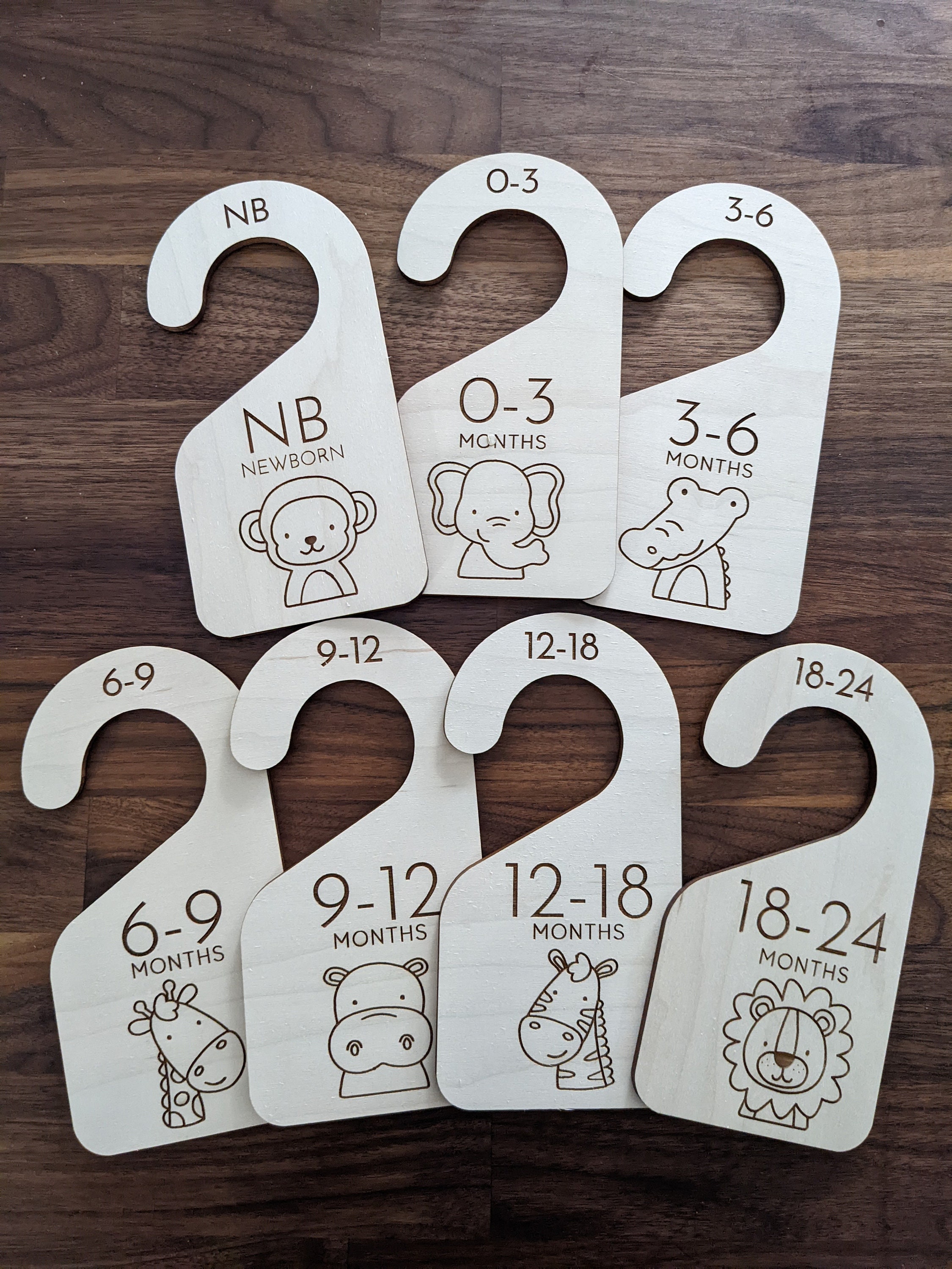Nursery Closet Dividers Safari Animal Set of 7 engraved Etsy Canada