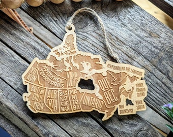 Canada Provinces Handmade Wood Ornament  (Maple Wood)