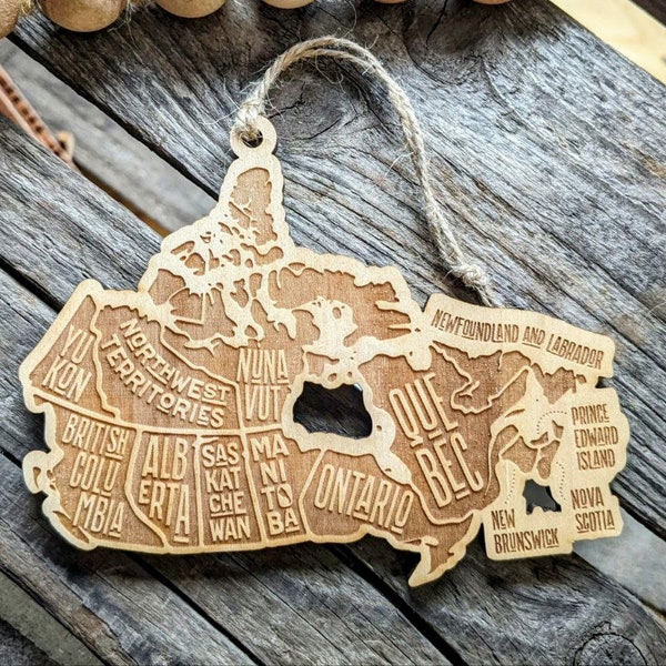 Canada Provinces Handmade Wood Ornament  (Maple Wood)