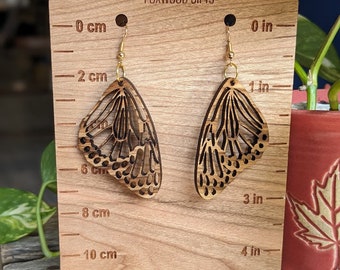 Butterfly Wing Earrings in Zebrawood