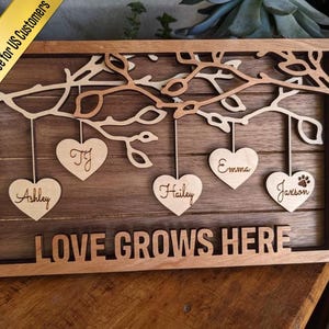 Family Tree Wood Frame - Fully Customized, Mother&#39;s Day, Father&#39;s Day, Grandma Gift, Mom Gift, Adoption Gift (NO TARIFF/DUTY)