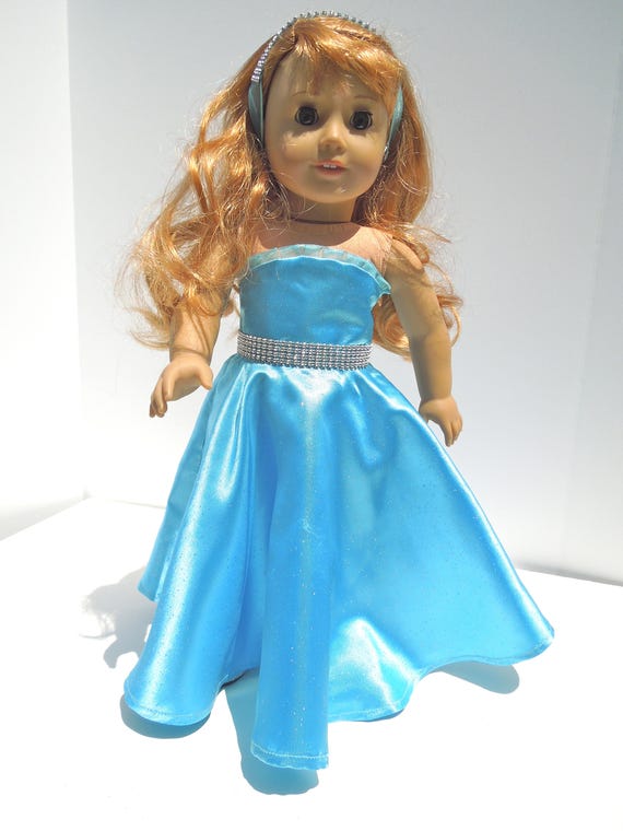 Glittery Leaf Print Strapless Dress-Doll Clothes
