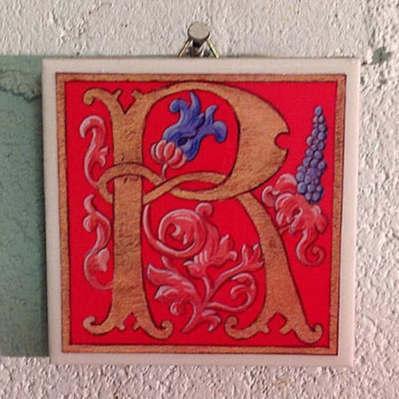 Beleuchtete Manuskript Buchstaben R Bild Fliesen Etsy