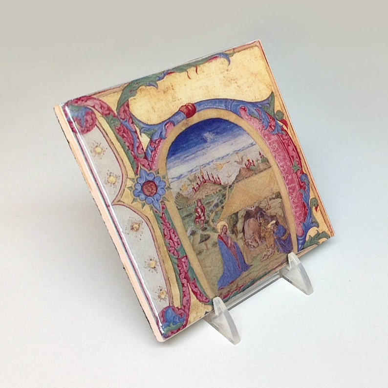Illuminated manuscript letter H image ceramic | Etsy